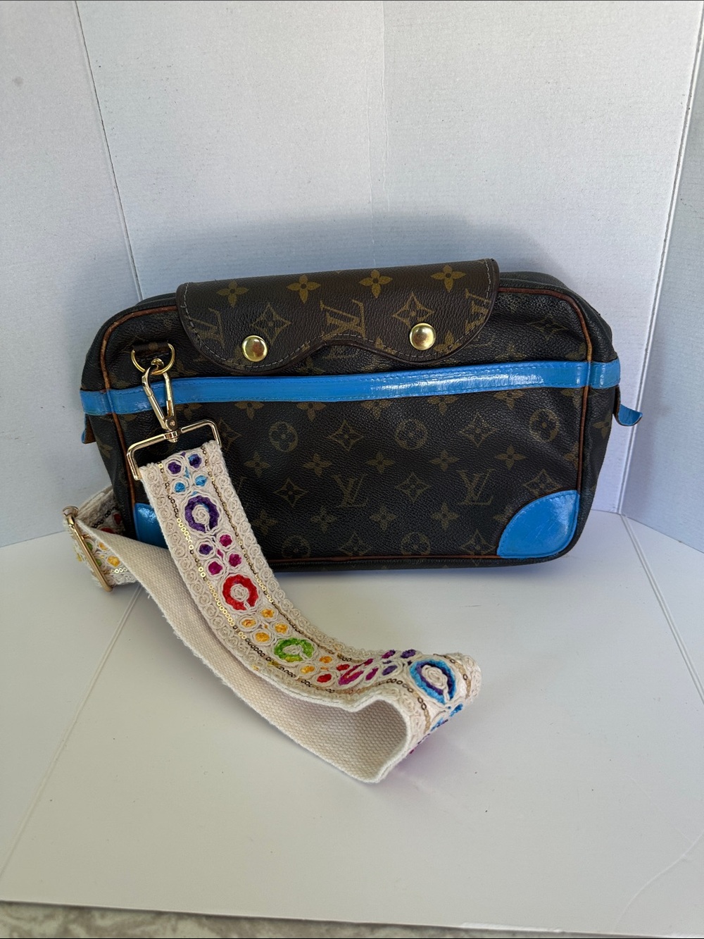 Louis Vuitton Former Cosmetic Pouch refreshed to Crossbody Bag
11” x 7” x 2”